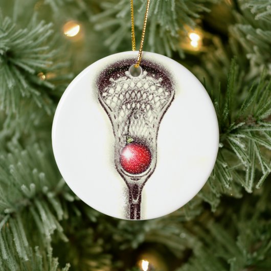 Lacrosse Christmas Collectible Keramik Ornament (Baum)