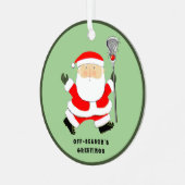 Lacrosse Christmas Collectible Ornament Aus Metall (Vorderseite links)