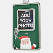 Lacrosse Christmas Foto Rahmen-Ornament Silber (Links)