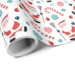 Lacrosse Christmas Geschenkpapier<br><div class="desc">Kreative Lacrosse-Weihnachtsgeschenk-Verpackung mit lustigen Weihnachtscreme und Santa Laxe-Spieler-Design,  um den Feiertag zu feiern.</div>