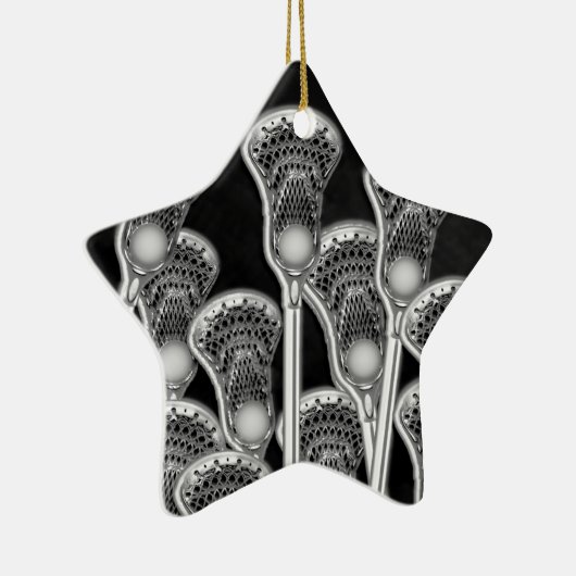 Lacrosse Christmas Keramik Ornament (Rechts)