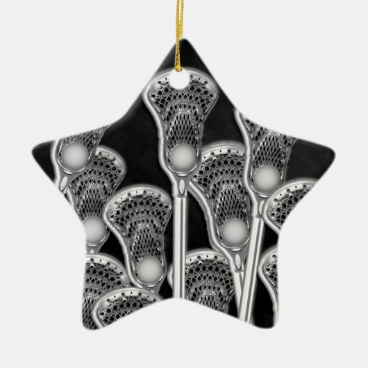 Lacrosse Christmas Keramik Ornament (Vorne)