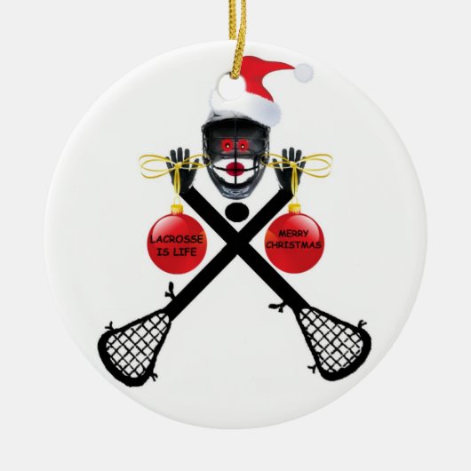 Lacrosse Christmas Keramikornament (Vorne)