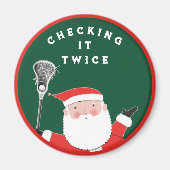 Lacrosse Christmas Kleine Geschenk Magnet (Vorne)