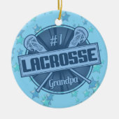 Lacrosse Christmas Ornament, #1 LAX Opa Keramikornament (Vorne)