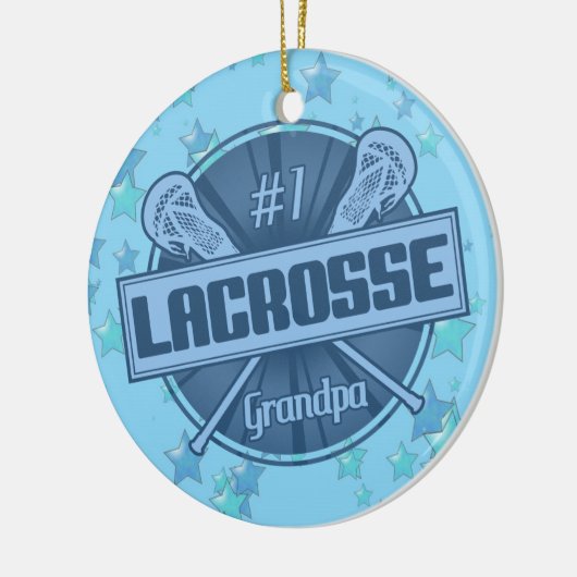 Lacrosse Christmas Ornament, #1 LAX Opa Keramikornament (Links)