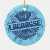 Lacrosse Christmas Ornament, #1 LAX Opa Keramikornament (Hinten)