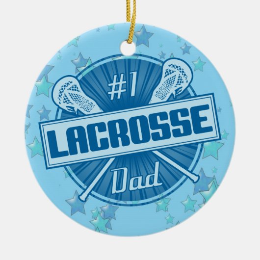 Lacrosse Christmas Ornament, #1 Lax Vater Keramik Ornament (Vorne)