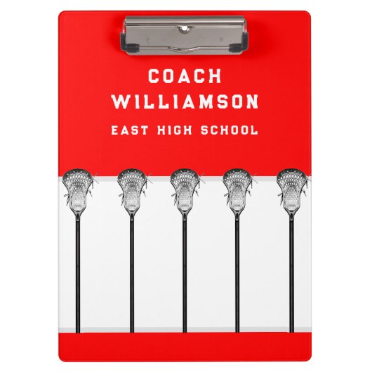 Lacrosse Coach Clipboard Klemmbrett (Vorderseite)