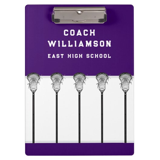 Lacrosse Coach Clipboard Klemmbrett (Vorderseite)