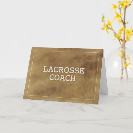 Lacrosse Coach dank Definition einfach braun Karte (Gelbe Blume)