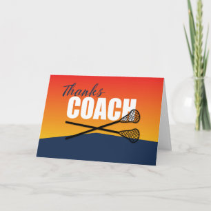 Lacrosse Coach Danke für Blau und Orange Karte