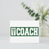 Lacrosse Coach - grün Postkarte (Stehend Vorderseite)