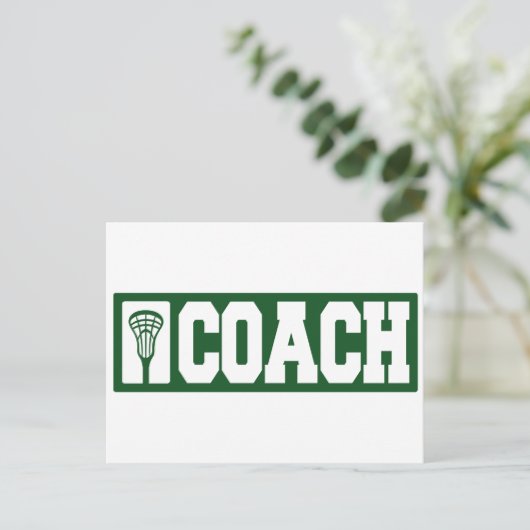 Lacrosse Coach - grün Postkarte (Stehend Vorderseite)