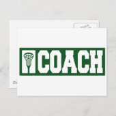 Lacrosse Coach - grün Postkarte (Vorne/Hinten)