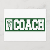 Lacrosse Coach - grün Postkarte (Vorderseite)
