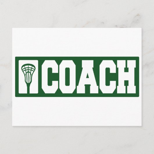 Lacrosse Coach - grün Postkarte (Vorderseite)