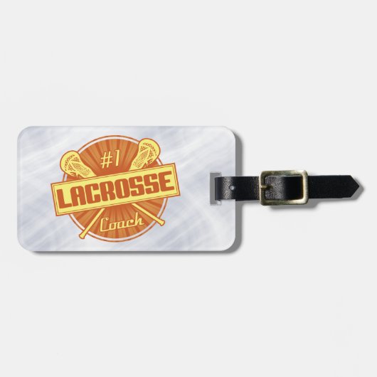 Lacrosse Coach Orange Yellow Luggage Gepäckanhänger (Vorderseite horizontal)