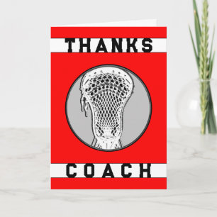 Lacrosse Coach Red Team Dankeskarte