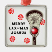 Lacrosse Collectible Silbernes Ornament (Vorne)