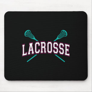 Lacrosse Crossed Sticks Lax Girl Aquamarin Pink He Mousepad