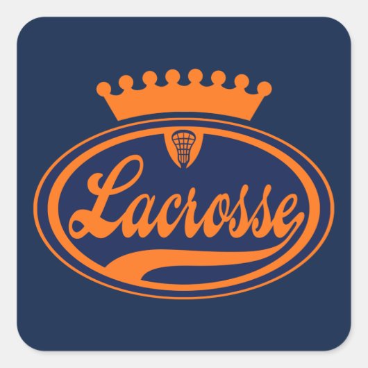 Lacrosse Crown Quadratischer Aufkleber (Vorderseite)