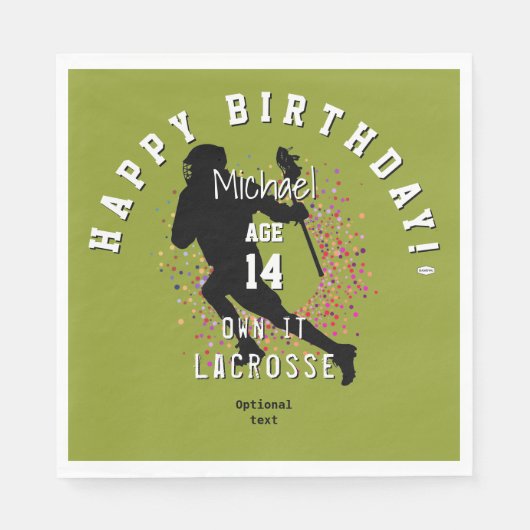 Lacrosse Custom Design Paper Napkin Serviette (Vorderseite)