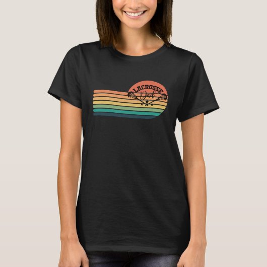 Lacrosse Dad Sunset Rainbow T-Shirt (Vorderseite)