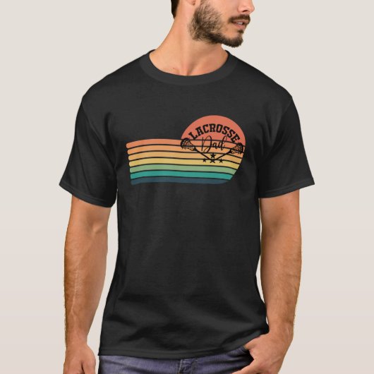 Lacrosse Dad Sunset Rainbow T-Shirt (Vorderseite)