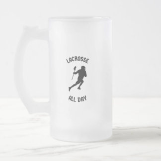 Lacrosse den ganzen Tag Mattglas Bierglas