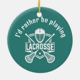 Lacrosse-Design Keramik Ornament