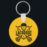 Lacrosse Design  Schlüsselanhänger<br><div class="desc">Lacrosse Design Keychain with customizable text and background color.</div>