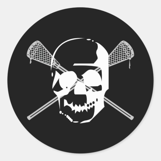 Lacrosse Designs LaxBallSkullWhite Sticker (Vorderseite)