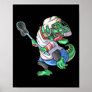 Lacrosse Dinosaur T Rex Mit Lacrosse-Schläger Lust Poster