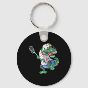 Lacrosse Dinosaur T Rex mit Lacrosse-Schläger Lust Schlüsselanhänger