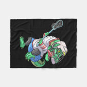 Lacrosse Dinosaur T Rex Mit Lacrosse Stock Funny Fleecedecke (Vorderseite (Horizontal))