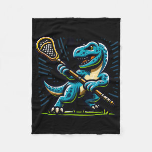 Lacrosse Dinosaur Trendige Sportarten Retro Lustig Fleecedecke