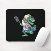 Lacrosse Dinosaurier T Rex mit Lacrosse Stick Funn Mousepad (Mit Mouse)