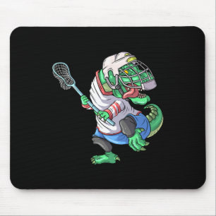Lacrosse Dinosaurier T Rex mit Lacrosse Stick Funn Mousepad