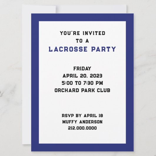 Lacrosse Einladung (Rückseite)