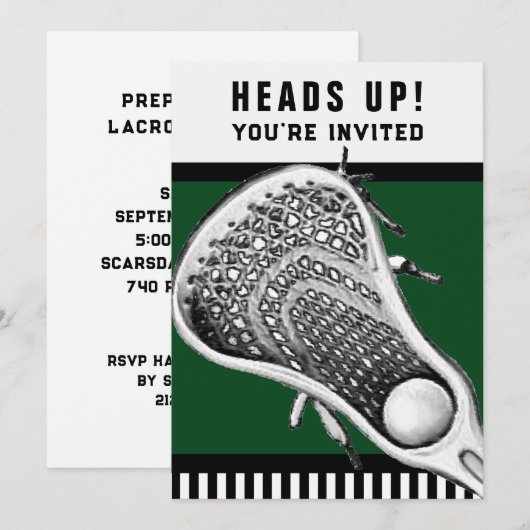 Lacrosse Einladungen (Vorne/Hinten)