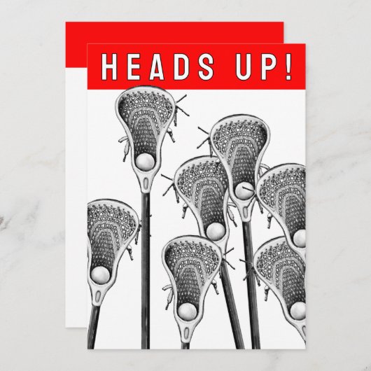 Lacrosse Einladungen (Vorne/Hinten)