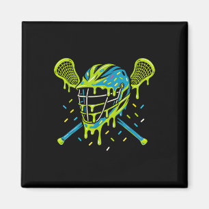 Lacrosse-Eiscreme-Tropf Lax-Jungs-Helm-Schläger-Yo Magnet