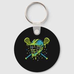 Lacrosse-Eiscreme-Tropf Lax-Jungs-Helm-Schläger-Yo Schlüsselanhänger