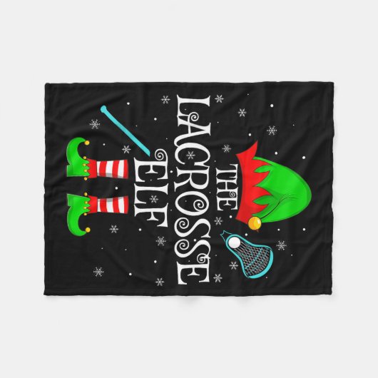 Lacrosse Elf Christmas Family Elf Squad Srts Playe Fleecedecke (Vorderseite (Horizontal))