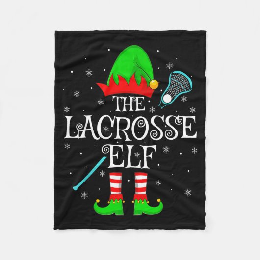Lacrosse Elf Christmas Family Elf Squad Srts Playe Fleecedecke (Vorderseite)