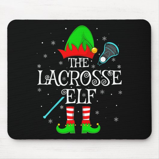 Lacrosse Elf Christmas Family Elf Squad Srts Playe Mousepad (Vorne)