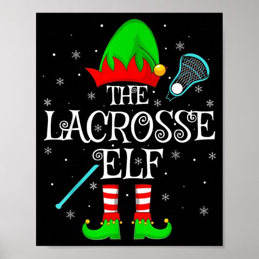 Lacrosse Elf Christmas Family Elf Squad Srts Playe Poster (Vorne)