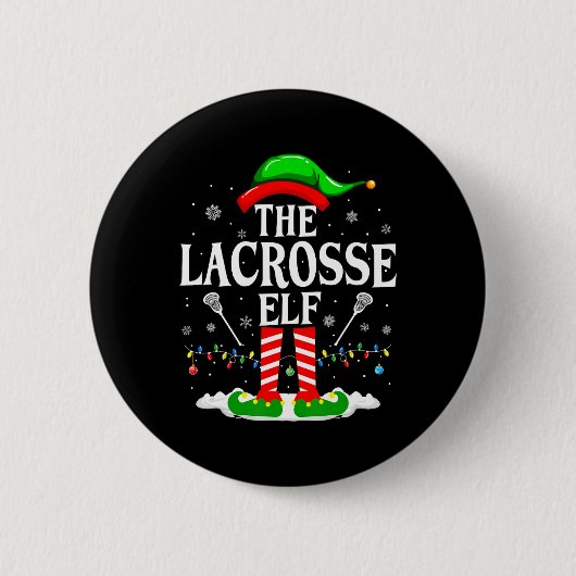 Lacrosse Elf Funny Matching Xmas Lacrosse Chri Button (Vorderseite)