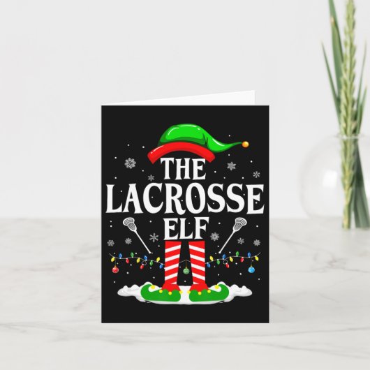 Lacrosse Elf Funny Matching Xmas Lacrosse Chri Karte (Vorderseite)